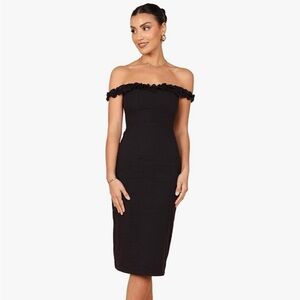 Petal & Pup Black Midi Florez Dress size 4
